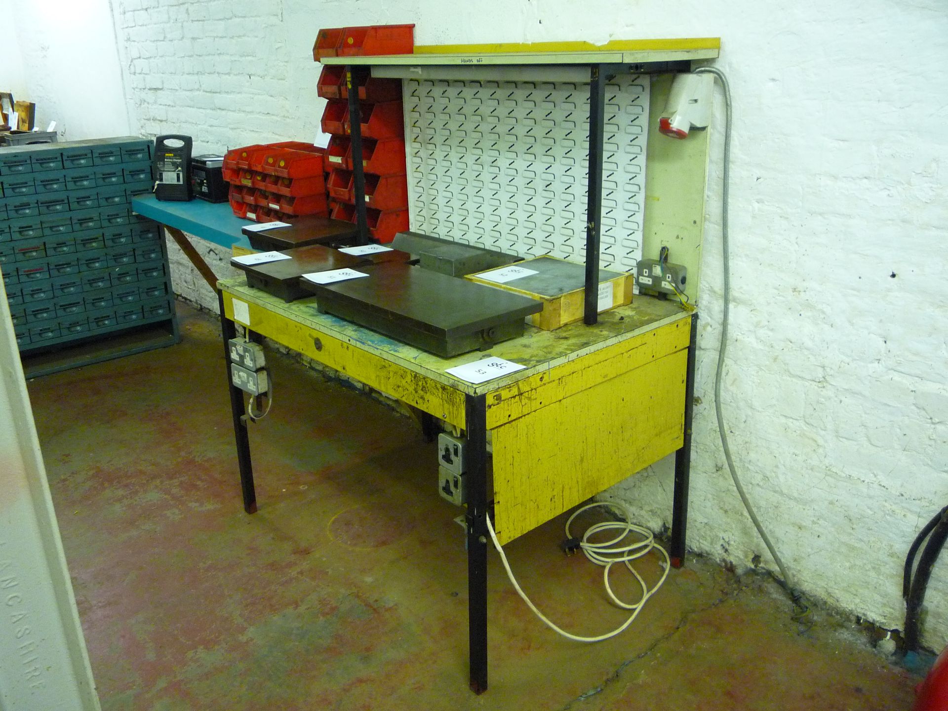 Workbench with Electrical Sockets.