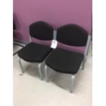 2 - Dark Grey Cloth Upholstered Reception Chairs