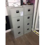 2 - Steel 4 Drawer Filing Cabinets