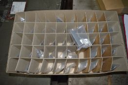 Box of approximately 50 Rolls Royce aircraft jet engine turbine blades as lotted
