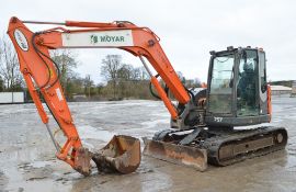 Hitachi ZX85 USB LC-3 8.5 tonne rubber tracked midi excavator Year: 2011 S/N: 81980 Recorded