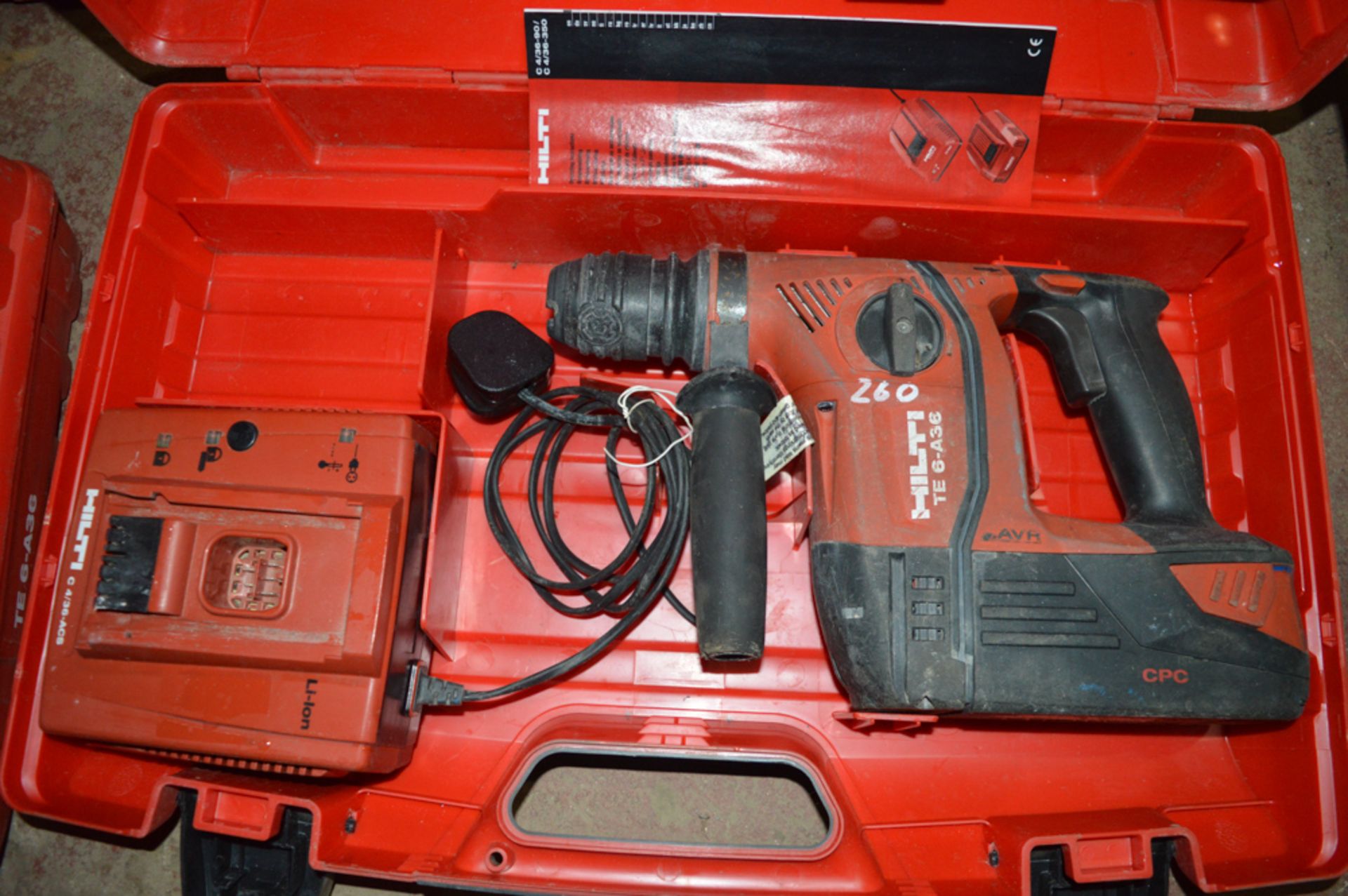 Hilti TE6-A36 cordless drill c/w battery charger & carry case BETE60590H