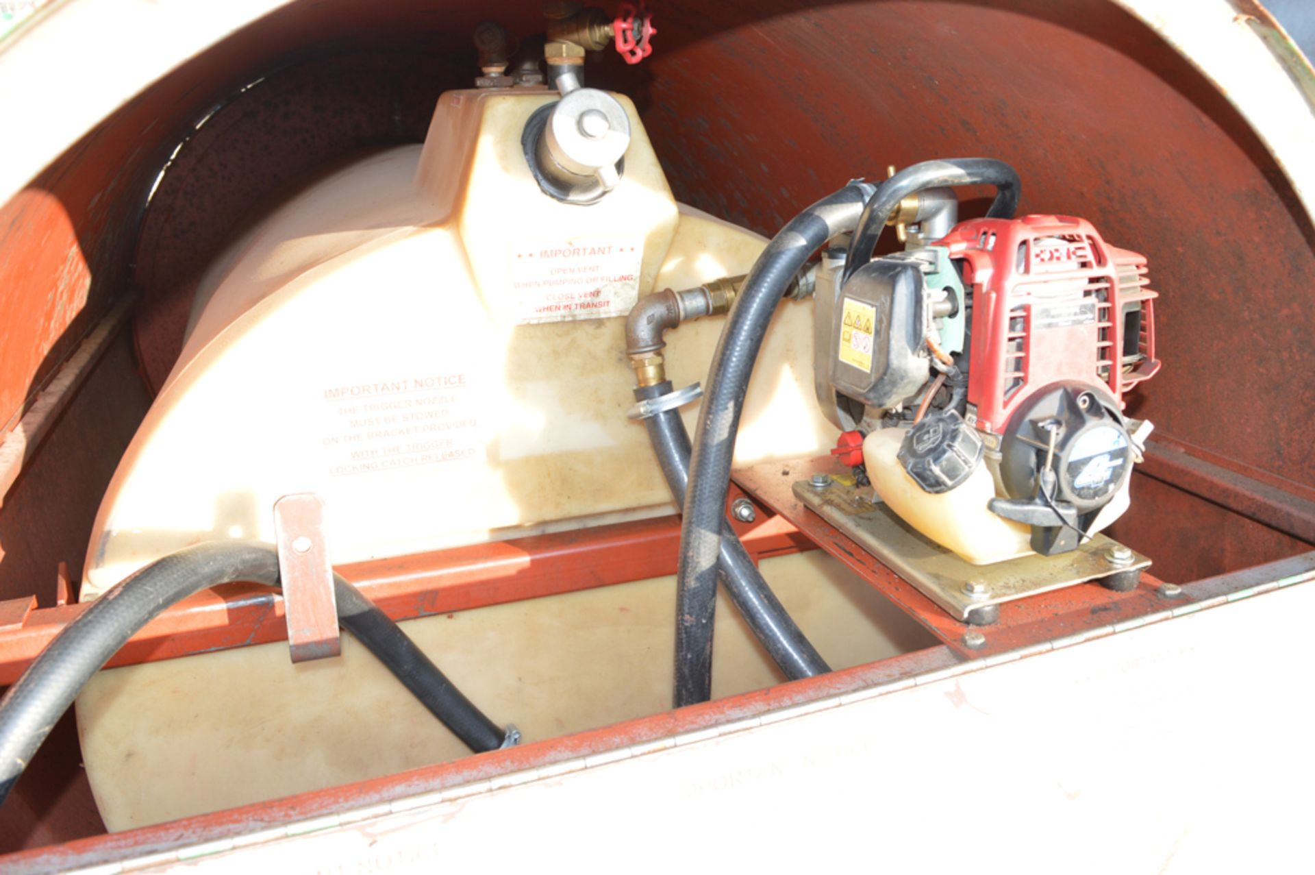 Trailer Engineering 250 gallon site tow bunded fuel bowser c/w petrol driven fuel pump, delivery - Image 3 of 3