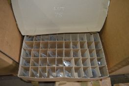 Box of approximately 49 Rolls Royce aircraft jet engine turbine blades as lotted