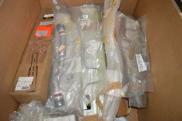 Box of various military spares including hydraulic pipes, Tornado and helicopter spares
