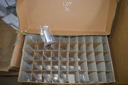 Box of approximately 49 Rolls Royce aircraft jet engine turbine blades as lotted