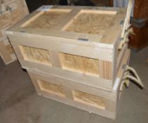2 - Wooden packing crates Approximately 700mm x 440mm x 330mm