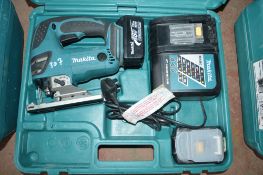 Makita 18v cordless jigsaw c/w 2 batteries, charger & carry case A626889