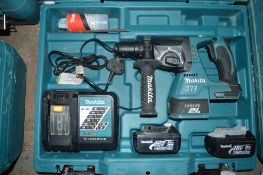 Makita 18v cordless hammer drill c/w 2 batteries, charger & carry case A636466