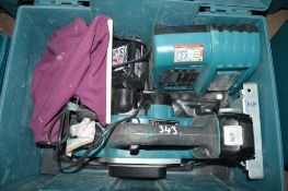 Makita 18v cordless planer c/w 2 batteries, charger & carry case A626668