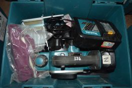 Makita 18v cordless planer c/w 2 batteries, charger & carry case A636343