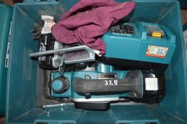 Makita 18v cordless planer c/w 2 batteries, charger & carry case A625516