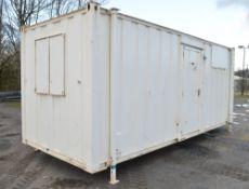 21 ft x 9 ft steel jack leg anti-vandal site changing room unit comprising of: 2 rooms 70/30 split