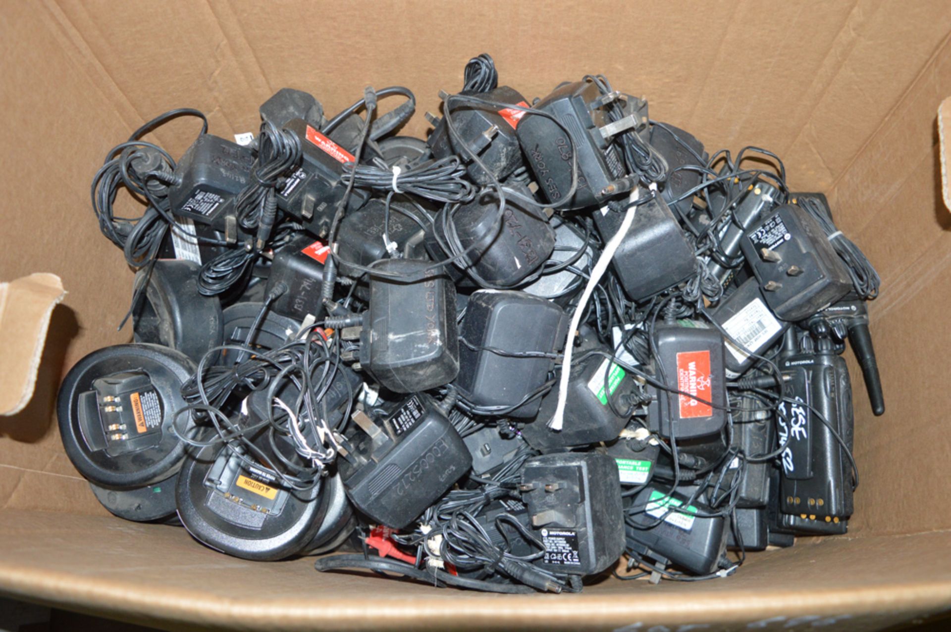 Box of radios & chargers
