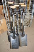 5 - All steel taper mouthed shovels New & unused