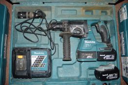 Makita 18v cordless hammer drill c/w 2 batteries, charger & carry case A622989