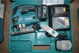 Makita 18v cordless jigsaw c/w 2 batteries, charger & carry case A636389