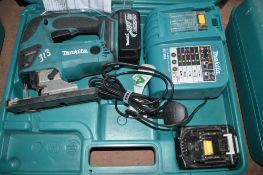 Makita 18v cordless jigsaw c/w 2 batteries, charger & carry case A628422