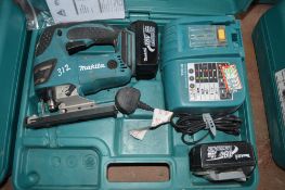 Makita 18v cordless jigsaw c/w 2 batteries, charger & carry case A626887