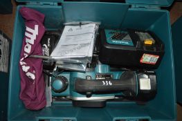 Makita 18v cordless planer c/w 2 batteries, charger & carry case A628446