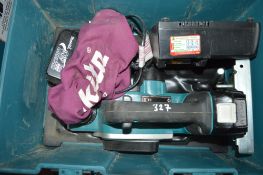 Makita 18v cordless planer c/w 2 batteries, charger & carry case A636342
