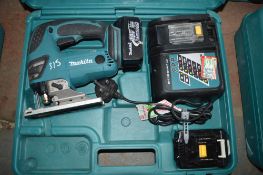 Makita 18v cordless jigsaw c/w 2 batteries, charger & carry case A607768