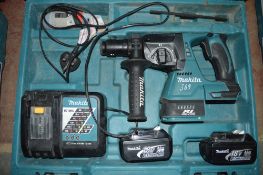 Makita 18v cordless hammer drill c/w 2 batteries, charger & carry case A636493