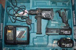 Makita 18v cordless hammer drill c/w 2 batteries, charger & carry case A608591