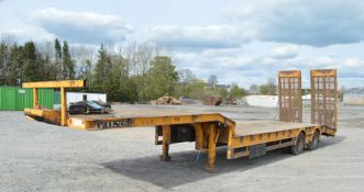 King Trailers GTS twin axle 34 foot stepframe low loader trailer C/w hydraulic ramps and BHW winch