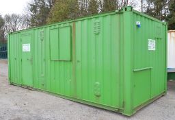 21 ft x 9 ft steel anti vandal welfare site unit comprising of: canteen, toilet & cloakroom c/w keys