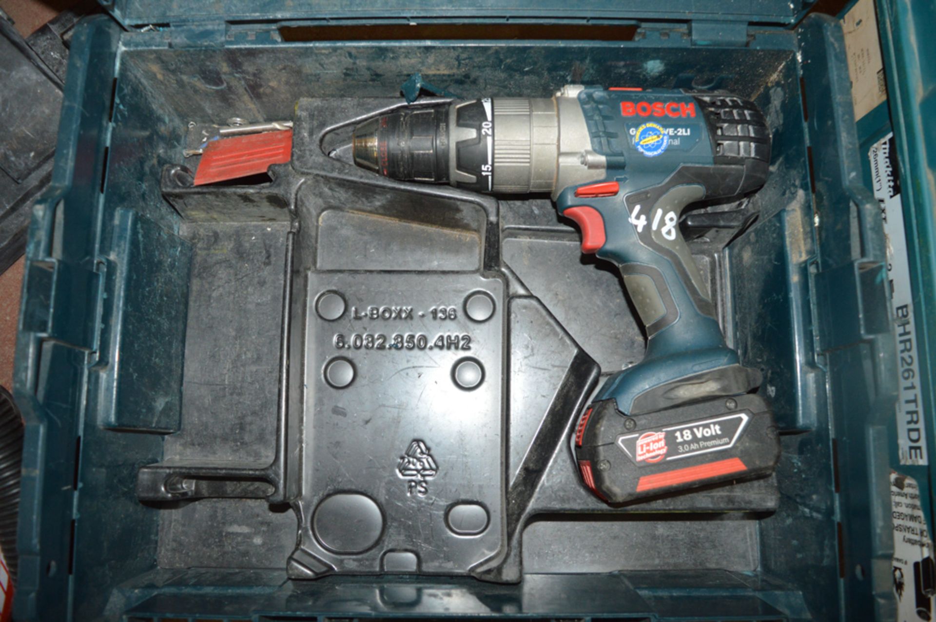 Bosch 18v cordless hammer drill c/w battery & carry case **No charger** 0295-K0106