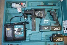 Makita 18v SDS cordless hammer drill c/w 2 batteries, charger & carry case A636473