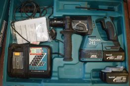 Makita 18v SDS cordless hammer drill c/w 2 batteries, charger & carry case A636426