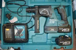 Makita 18v SDS cordless hammer drill c/w 2 batteries, charger & carry case A636468