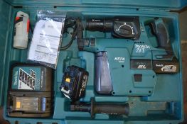 Makita 18v SDS cordless hammer drill c/w 2 batteries, charger & carry case A617517