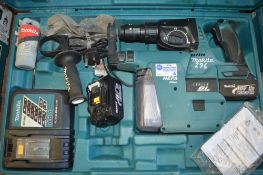 Makita 18v SDS cordless hammer drill c/w 2 batteries, charger & carry case A617522