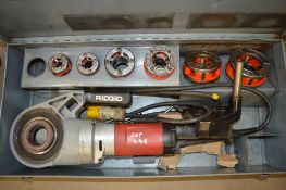 Ridgid 690 110v pipe threader c/w 6 threaders & carry case