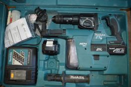 Makita 18v SDS cordless hammer drill c/w 2 batteries, charger & carry case A617523