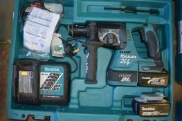 Makita 18v SDS cordless hammer drill c/w 2 batteries, charger & carry case A636475