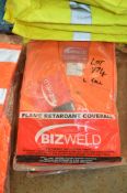 3 pairs of orange flame retardant overalls Size L New & unused