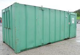 21 ft x 9 ft steel anti-vandal office unit c/w keys & sink unit A343511