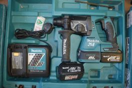 Makita 18v SDS cordless hammer drill c/w 2 batteries, charger & carry case A628467