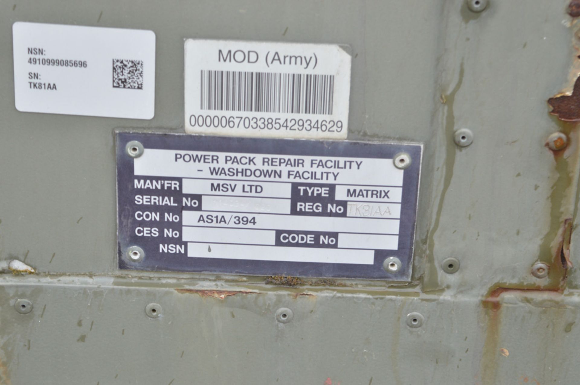 20 ft x 8 ft MSV Matrix hook loader wash down site unit (Ex MOD) - Bild 8 aus 8