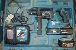 Makita 18v SDS cordless hammer drill c/w 2 batteries, charger & carry case A622348