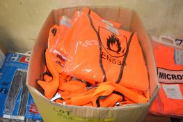 Box of various Hi-Viz orange waistcoats