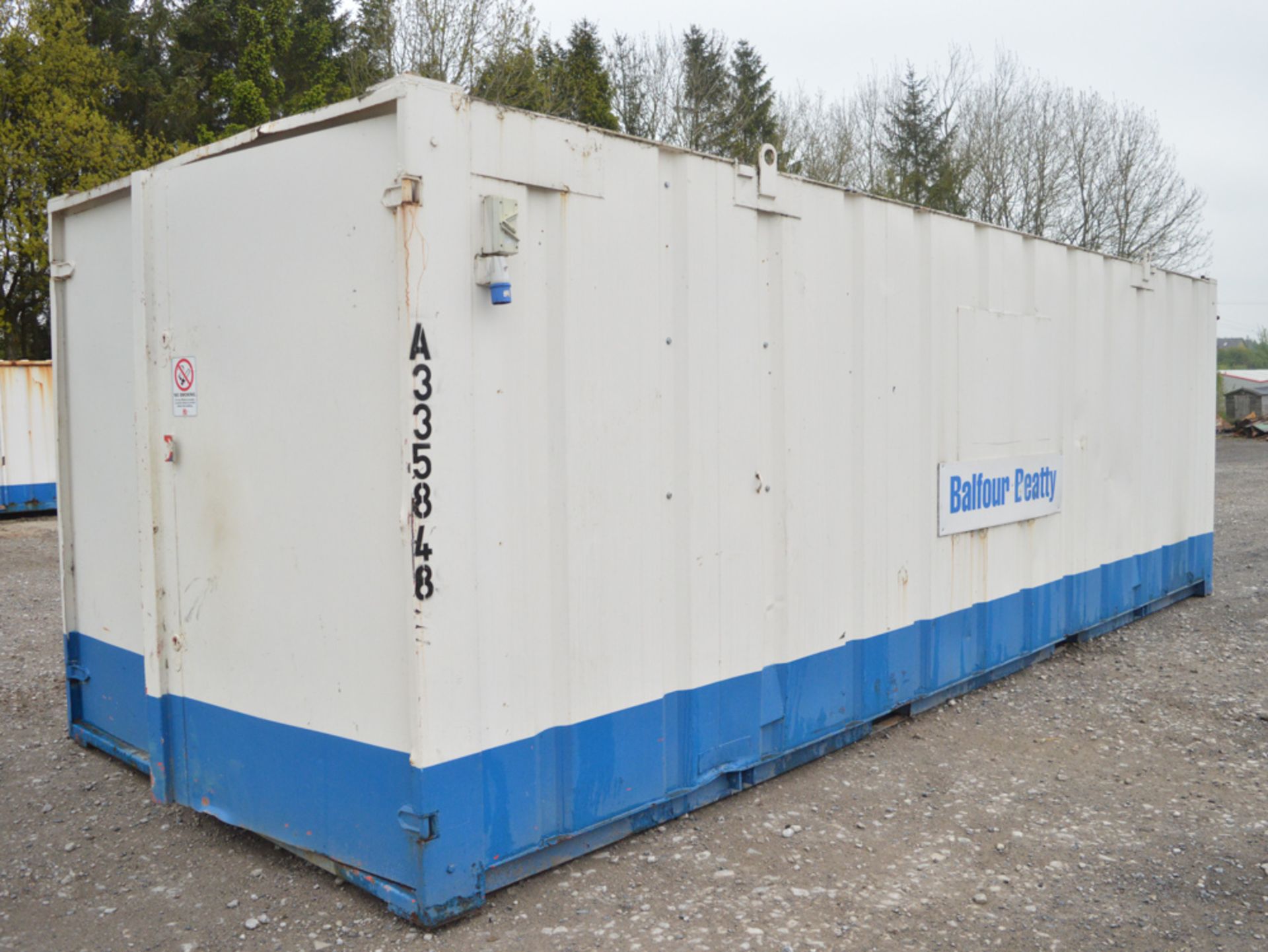 24 ft x 9 ft steel site store unit c/w keys A335848