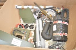Box of various military spares