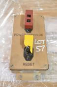 Overide reset switch box assembly Approximately 150mm x 70mm