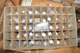 Box of approximately 50 Rolls Royce aircraft jet engine turbine blades as lotted