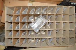 Box of approximately 50 Rolls Royce aircraft jet engine turbine blades as lotted